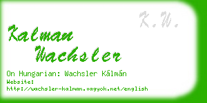 kalman wachsler business card